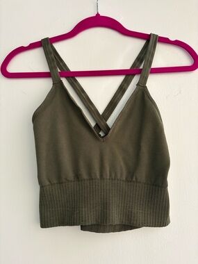 FP Movement Good Karma Criss Cross V-Neck Crop Tank •M/L